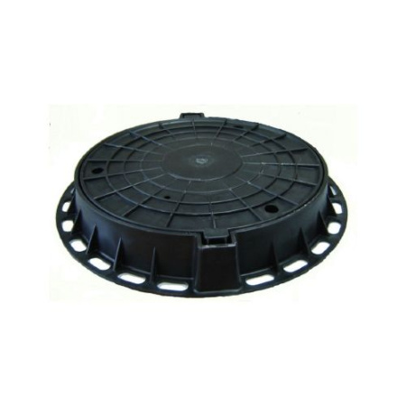 Люк пластиковый для колодцев 1500 кг (черный-серый)