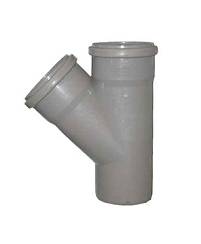 Тройник ПВХ канализационный 50 х 50 мм 45° Россия