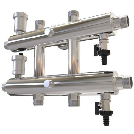 Распределительный коллектор Прокситерм 60 кВт 3 контура НР 1" 125 мм