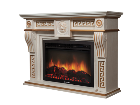 Портал для камина Firelight Vittoriano 30 Белёный дуб с золотой патиной