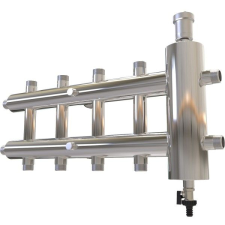 Коллектор с гидрострелкой распределительный Прокситерм 130 кВт 5 контуров НР 1 1/2"