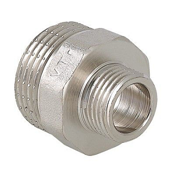 Ниппель латунный переходной 3/4" х 1/2" Valtec наружная-наружная резьба Ниппель латунный переходной 3/4" х 1/2" Valtec наружная-наружная резьба