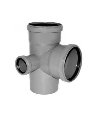 Крестовина канализационная двухплоскостная ПВХ 110x110x50 мм 87° левая Россия