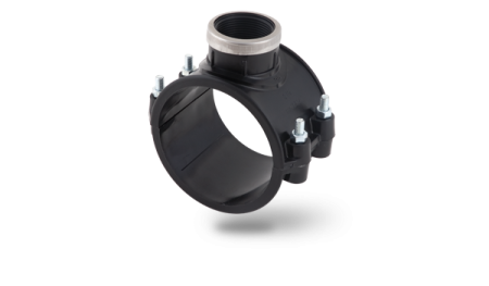 Седелка на трубу ПНД компрессионная 90х1/2" с кольцом Poelsan (Турция)