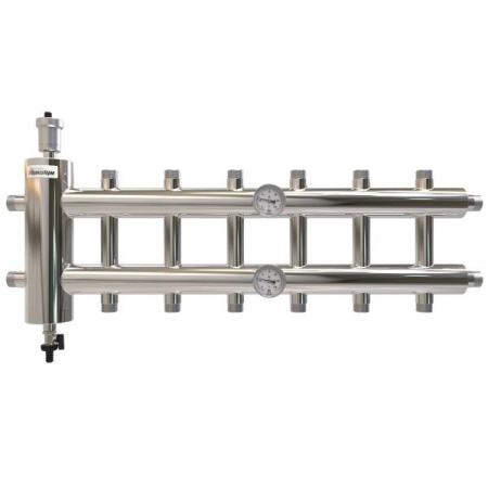 Коллектор с гидрострелкой распределительный Прокситерм 130 кВт 7 контуров НР 1 1/2"