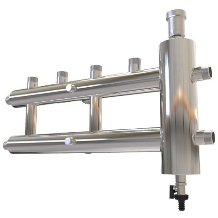 Коллектор с гидрострелкой распределительный Прокситерм 85 кВт 2+1 контура НР 1 1/4"