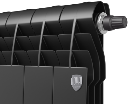 Биметаллический радиатор Royal Thermo Biliner Noir Sable VR 500, 4 секции, нижнее подключение