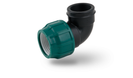 Отвод ПНД компрессионный с внутренней резьбой 110х4" Poelsan (Турция)