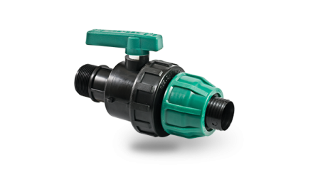 Шаровый кран ПНД компрессионный внутренняя резьба 2"х2" Poelsan (Турция)