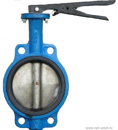 Затвор дисковый поворотный с рукояткой никелированный чугун Ду-40 Ру 16 Китай