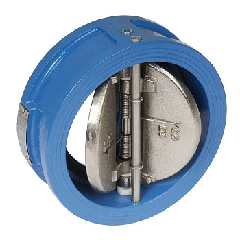 Клапан обратный межфланцевый двухстворчатый чугун Ду-200 Китай