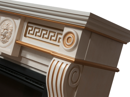 Портал для камина Firelight Vittoriano 30 Белёный дуб с золотой патиной