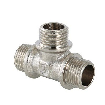 Тройник латунь 3/4" Valtec наружная резьба Тройник латунь 3/4" Valtec наружная резьба
