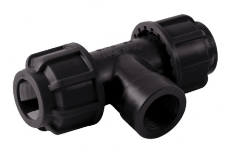 Тройник ПНД компрессионный с внутренней резьбой 40х1 1/2"х40 Astore (Италия)