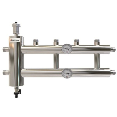 Коллектор с гидрострелкой распределительный Прокситерм 130 кВт 2+1 контура НР 1 1/2"