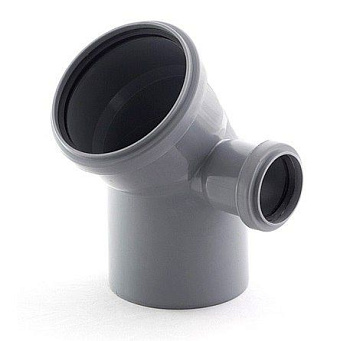 Отвод канализационный полипропилен 110 мм 45˚ с выходом 50 правый Россия