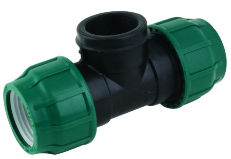 Тройник ПНД компрессионный с внутренней резьбой 25х3/4"х25 Poelsan (Турция)