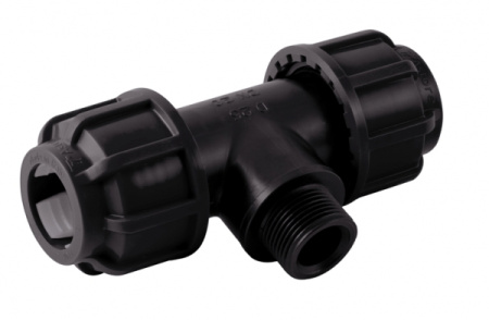 Тройник ПНД компрессионный с наружной резьбой 50х1 1/2"х50 Astore (Италия)