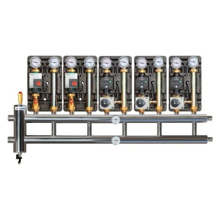 Коллектор с гидрострелкой распределительный Прокситерм 130 кВт 5+1 контура НР 1 1/2"