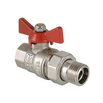Кран шаровой латунь с полусгоном (американка) 1/2" Valtec Base ВР-НР, ручка-бабочка Кран шаровой латунь с полусгоном (американка) 1/2" Valtec Base ВР-НР, ручка-бабочка