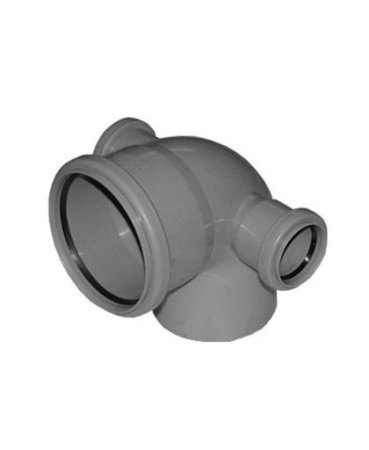 Отвод канализационный полипропилен 110 мм 90˚ с выходом 50 левый+правый Россия Отвод канализационный полипропилен 110 мм 90˚ с выходом 50 левый+правый Россия