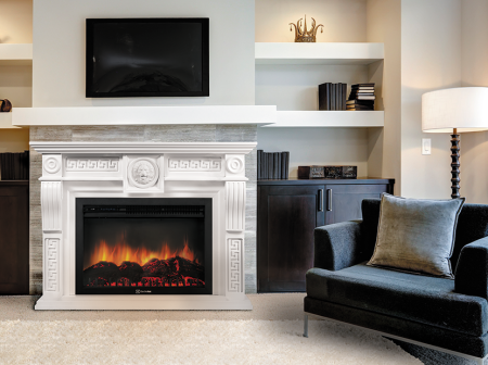 Портал для камина Firelight Vittoriano 30 Белёный дуб с золотой патиной