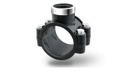 Седелка на трубу ПНД компрессионная 50х1" с кольцом Poelsan (Турция)