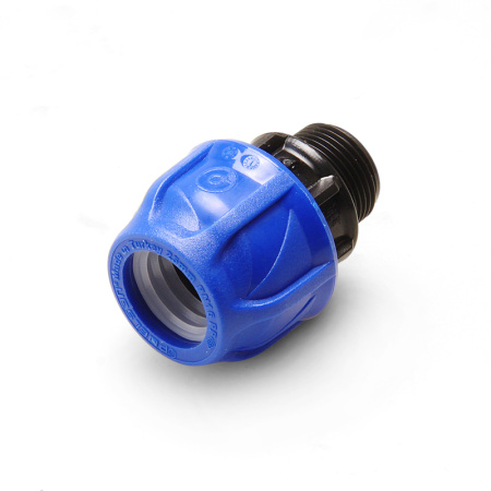 Муфта ПНД компрессионная с наружной резьбой 110х2" Poelsan (Турция Blue series)