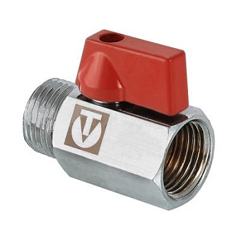 Кран шаровой латунный 1/2" Valtec Mini ВР-НР, ручка-рычаг, никелированный Кран шаровой латунный 1/2" Valtec Mini ВР-НР, ручка-рычаг, никелированный