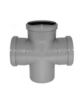 Крестовина канализационная двухплоскостная ПП 110х110х110 мм 87,5˚ Россия