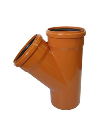 Тройник ПВХ канализационный наружный 160х160 мм 45° Хемкор