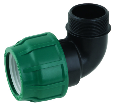 Отвод ПНД компрессионный с наружной резьбой 25х1/2" Poelsan (Турция)