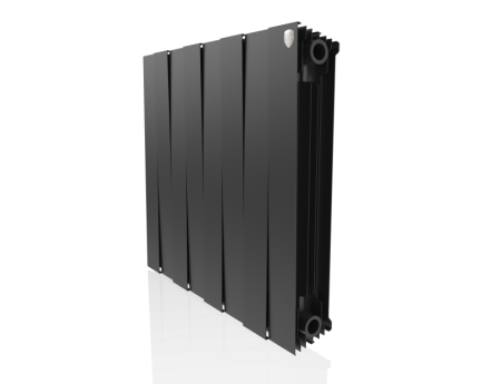Биметаллический радиатор Royal Thermo PianoForte 500 new Noir Sable, 8 секций, боковое подключение