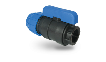 Шаровый кран ПНД компрессионный муфта-внутренняя резьба 25х3/4" Poelsan (Турция)