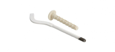 Кронштейн анкерный (7х180), белый, сабельного типа с дюбелем (10х75)