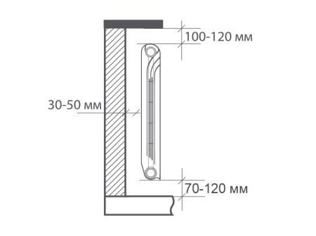 Алюминиевый радиатор Royal Thermo Indigo 500 мм, 6 секций, боковое подключение