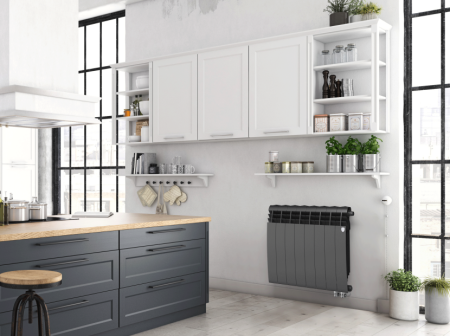 Биметаллический радиатор Royal Thermo Biliner Noir Sable VR 500, 4 секции, нижнее подключение