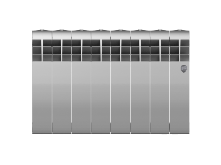 Биметаллический радиатор Royal Thermo Biliner 350 Silver Satin, 8 секций, боковое подключение
