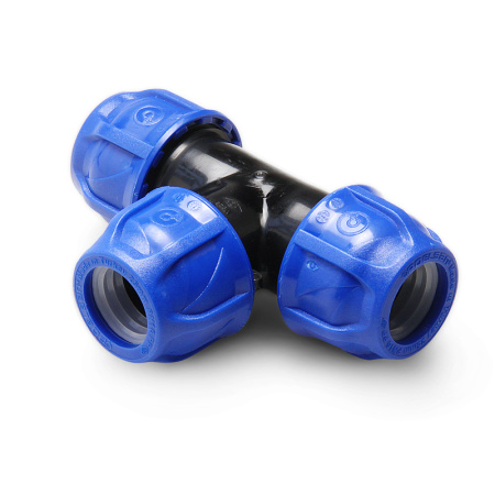 Тройник ПНД компрессионный соединительный 110 Poelsan Blue (Турция)
