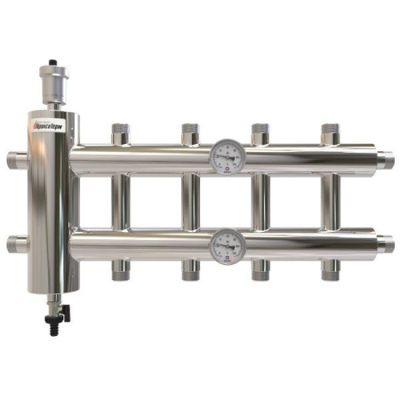 Коллектор с гидрострелкой распределительный Прокситерм 60 кВт 5 контуров НР 1"