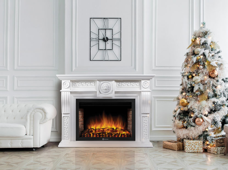 Портал для камина Firelight Vittoriano 30 Белёный дуб с золотой патиной