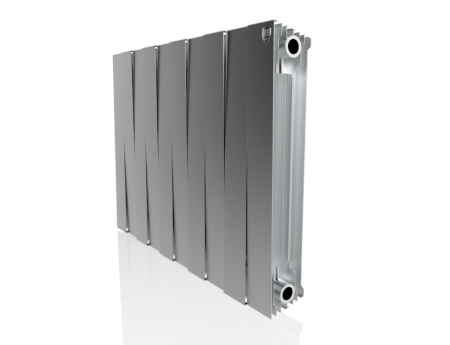 Биметаллический радиатор Royal Thermo PianoForte 500 new Silver Satin, 10 секций, боковое подключение